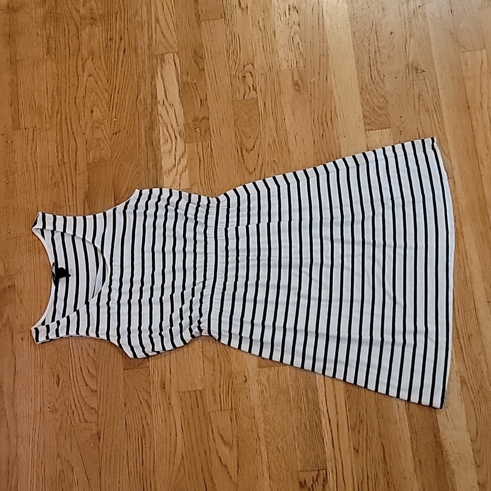 H&M black and white striped dress